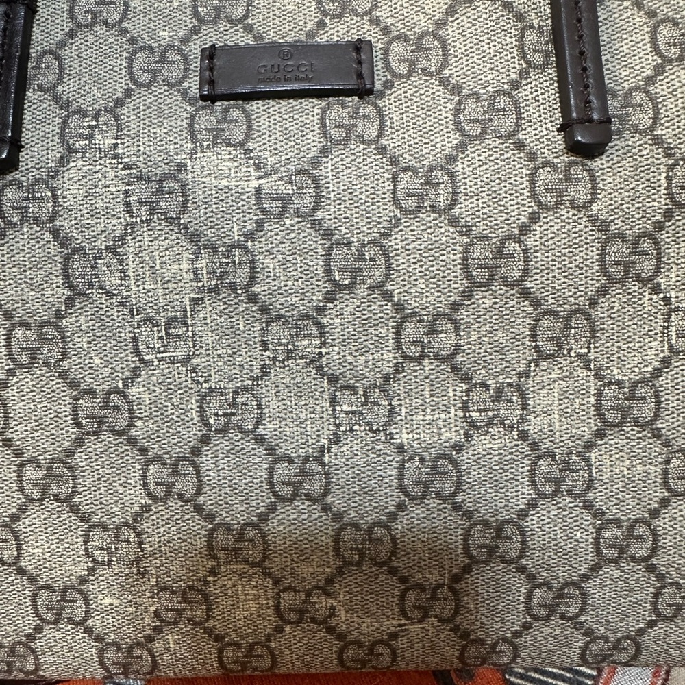 Gucci Gray and Black Monogram Tote - Picture 8 of 16